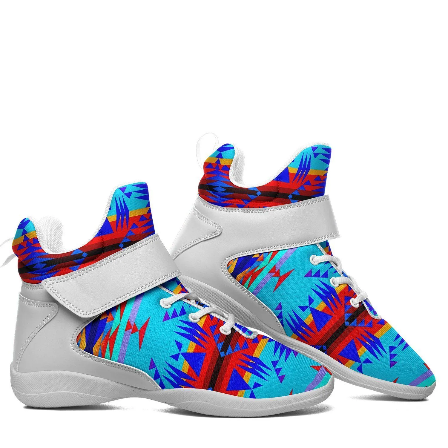 Between the Mountains Blue Ipottaa Basketball / Sport High Top Shoes - White Sole