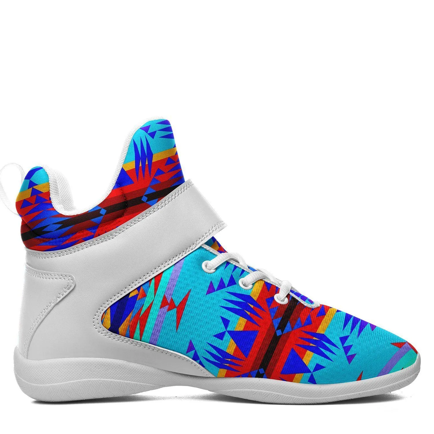 Between the Mountains Blue Ipottaa Basketball / Sport High Top Shoes - White Sole