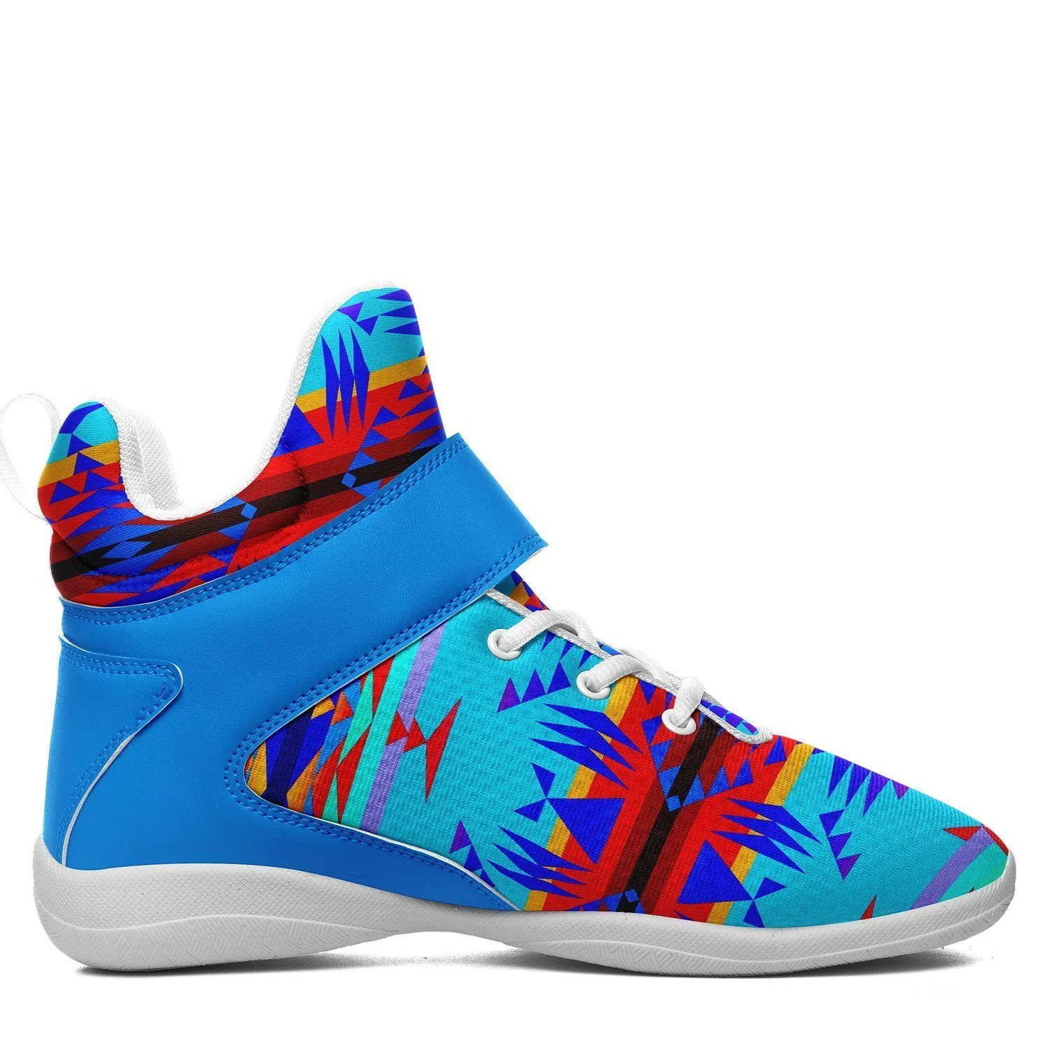 Between the Mountains Blue Ipottaa Basketball / Sport High Top Shoes - White Sole