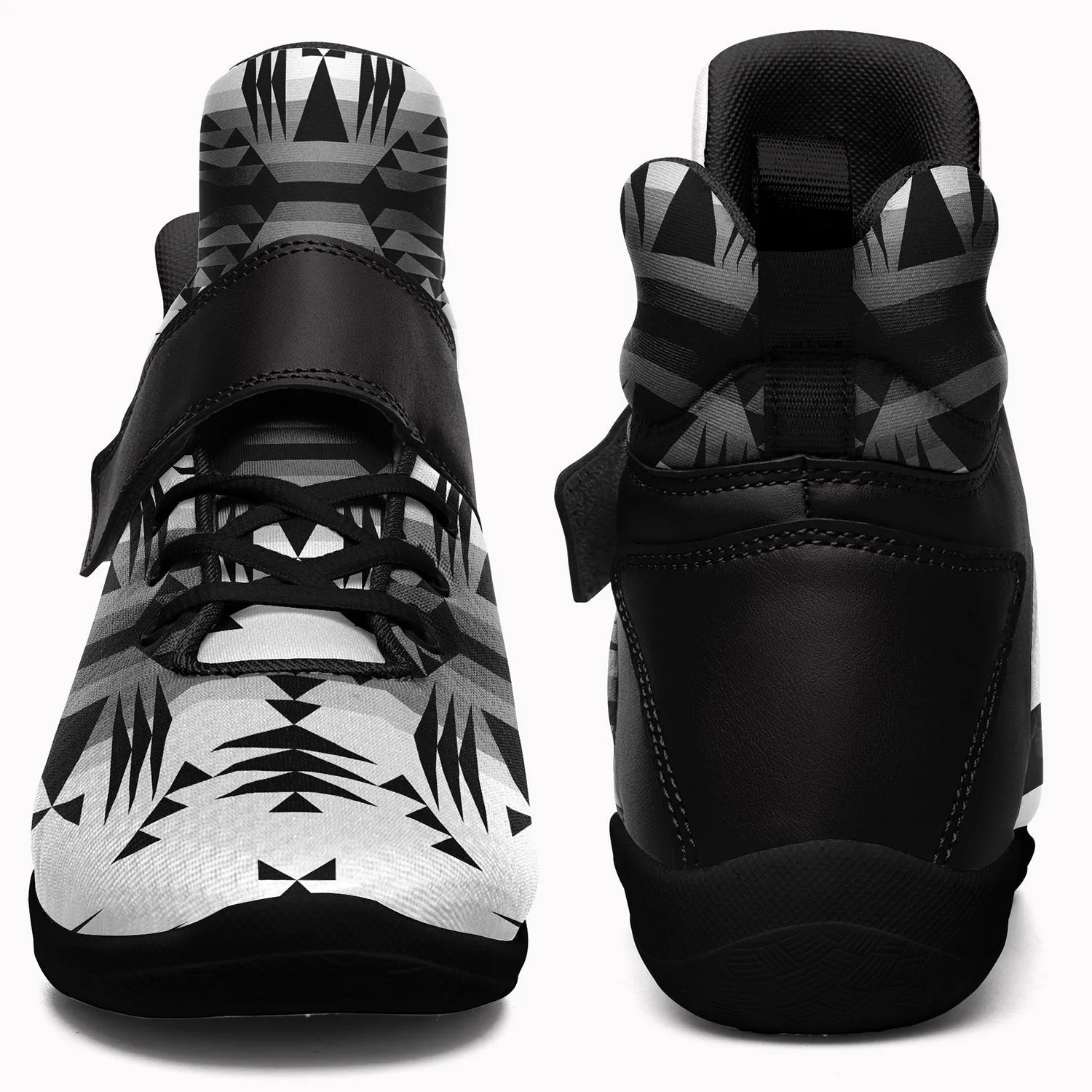 Between the Mountains White and Black Kid's Ipottaa Basketball / Sport High Top Shoes