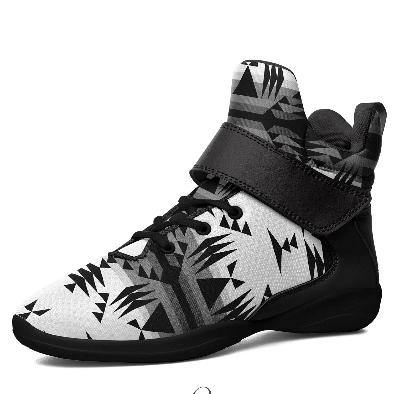 Between the Mountains White and Black Kid's Ipottaa Basketball / Sport High Top Shoes