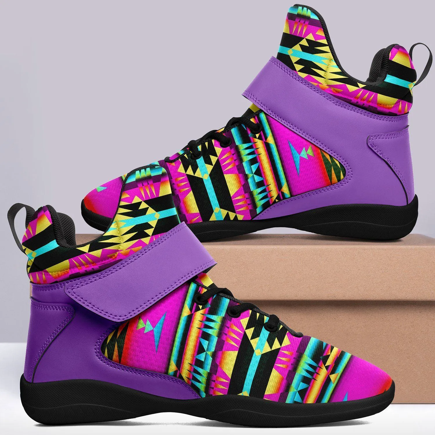 Between the Sunset Mountains Ipottaa Basketball / Sport High Top Shoes - Black Sole