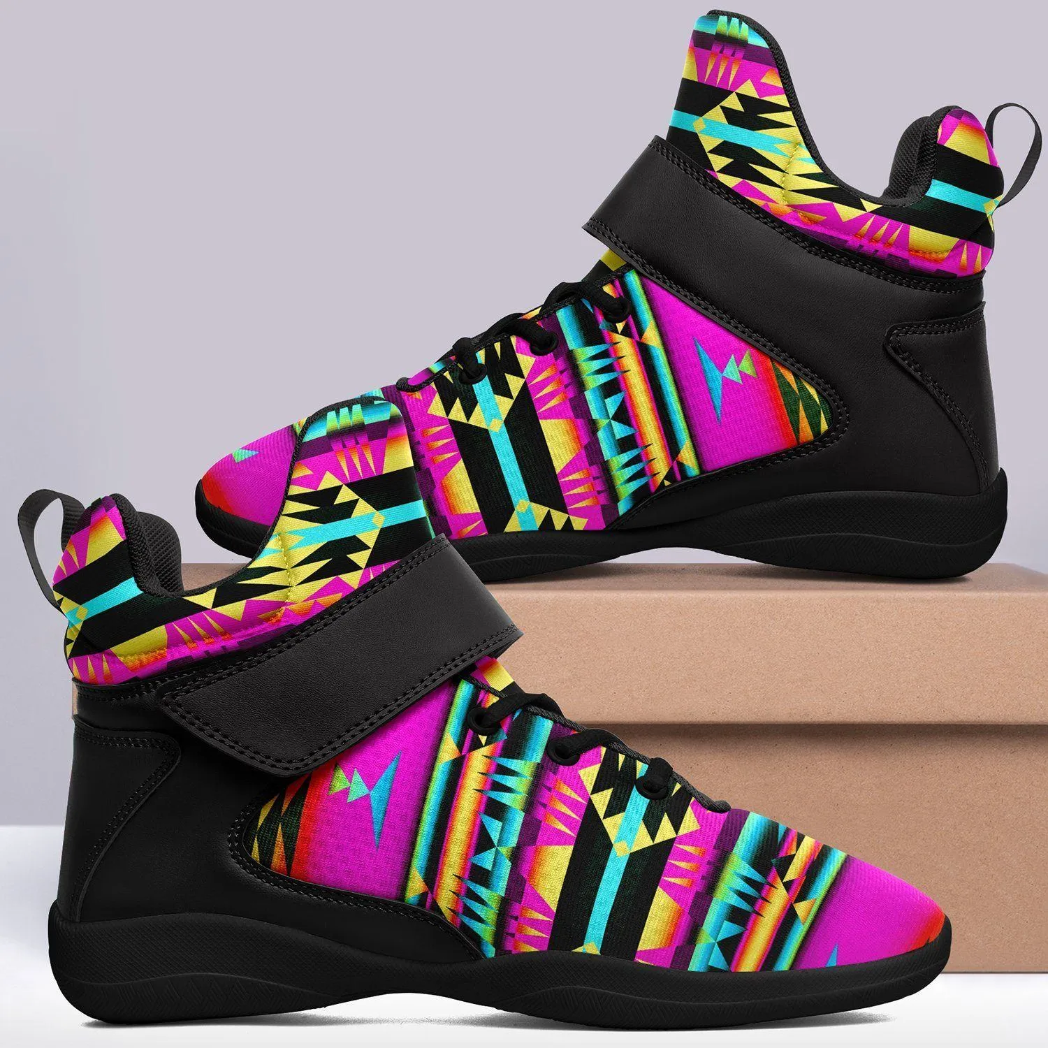 Between the Sunset Mountains Ipottaa Basketball / Sport High Top Shoes - Black Sole