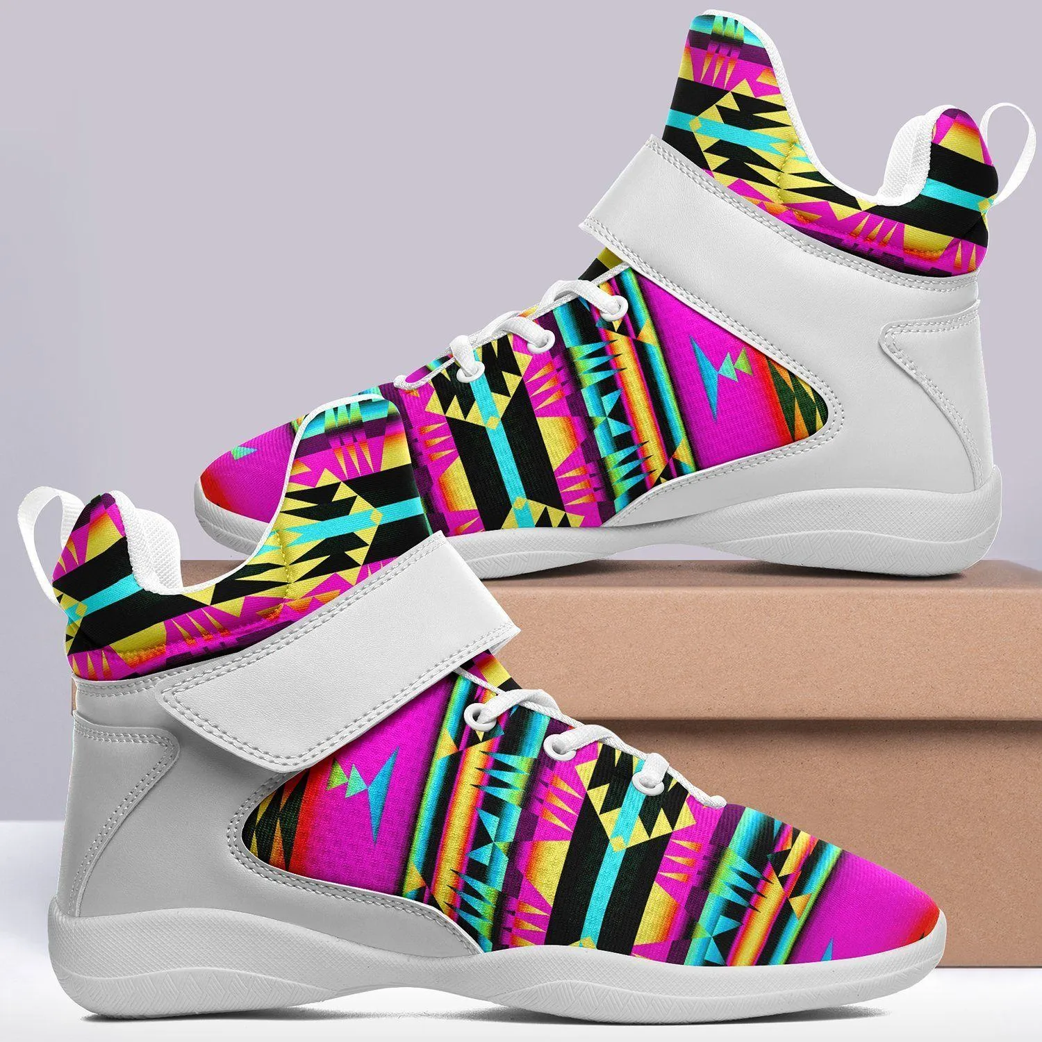 Between the Sunset Mountains Ipottaa Basketball / Sport High Top Shoes - White Sole