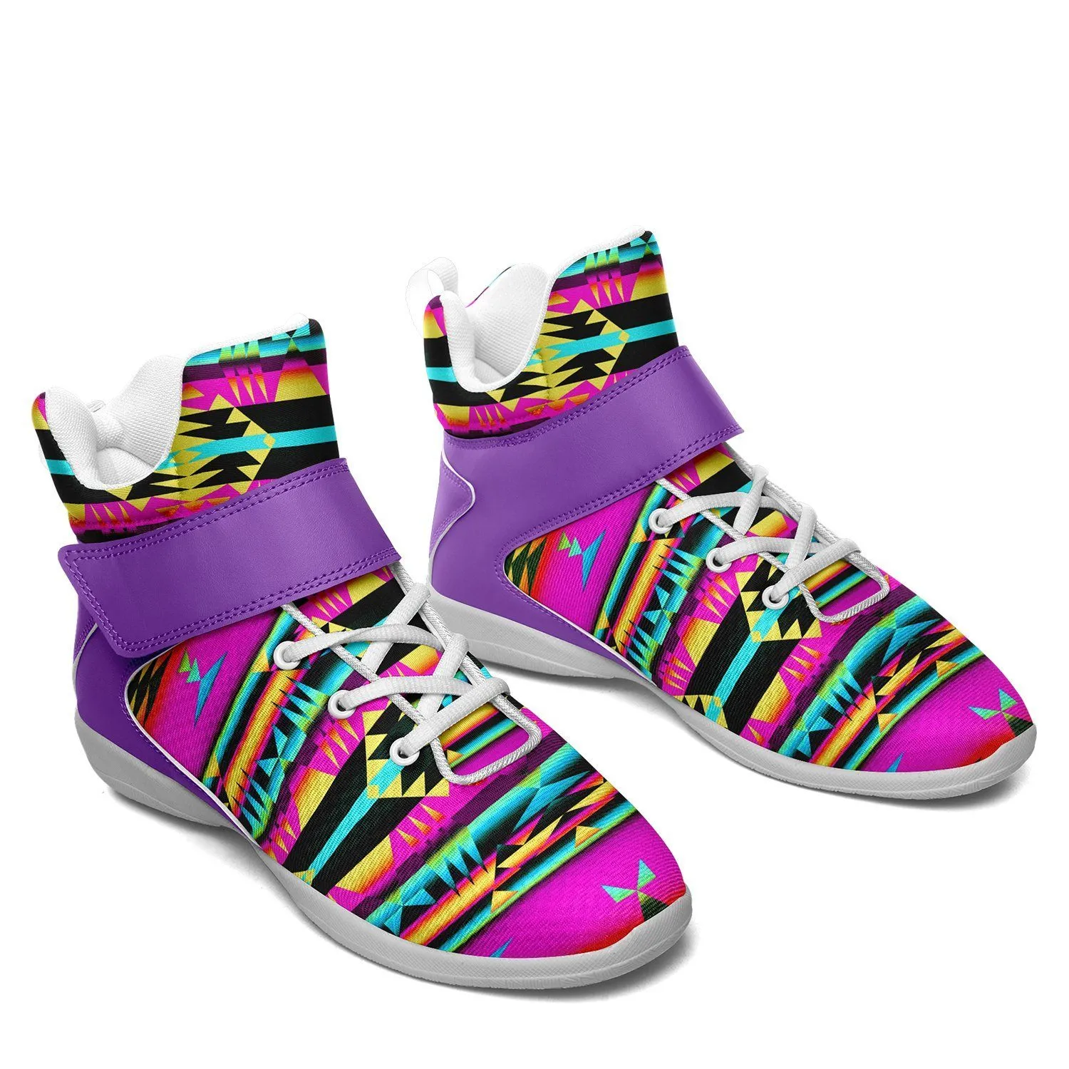 Between the Sunset Mountains Ipottaa Basketball / Sport High Top Shoes - White Sole