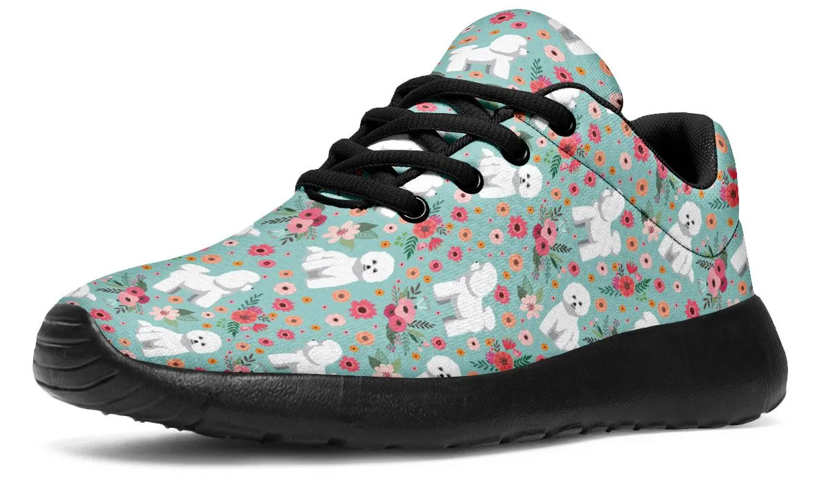 Bichon Frise Flower Athletic Sneakers