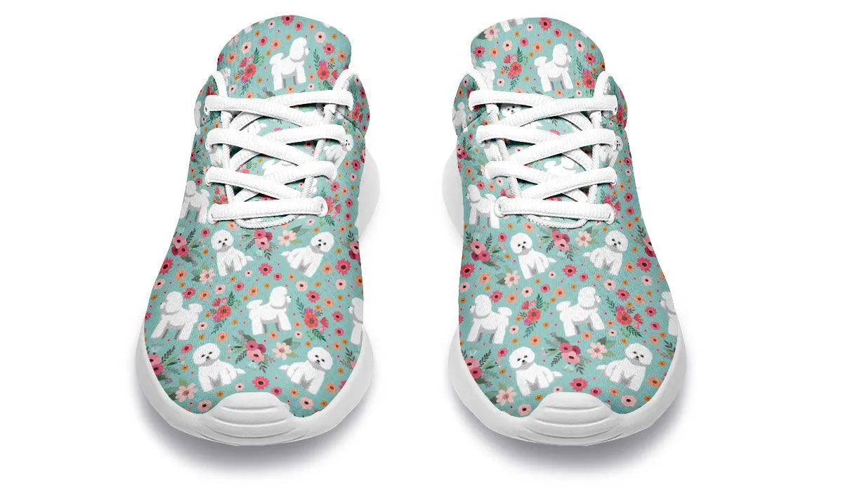 Bichon Frise Flower Athletic Sneakers