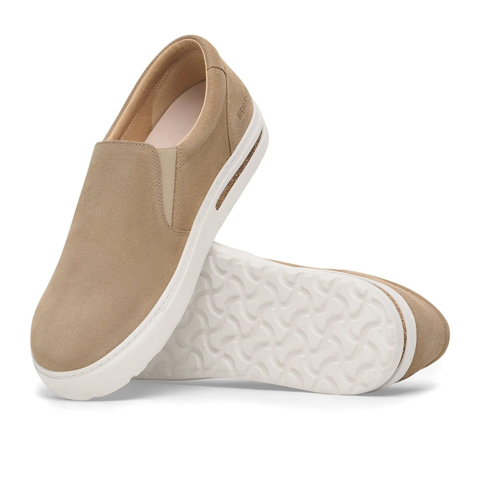 Birkenstock Oswego Narrow Slip On Sneaker (Women) - Taupe Suede