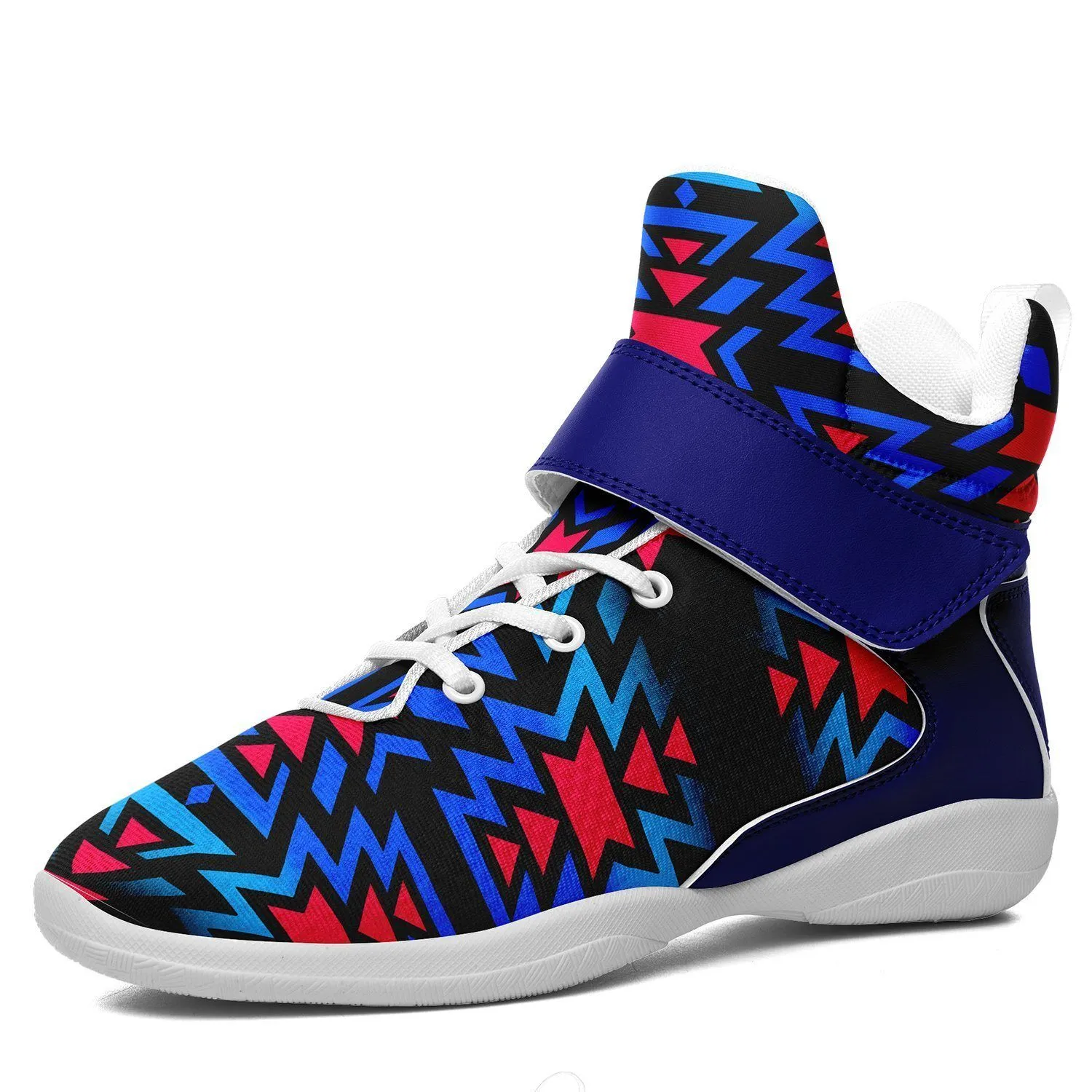 Black Fire Dragonfly Ipottaa Basketball / Sport High Top Shoes - White Sole