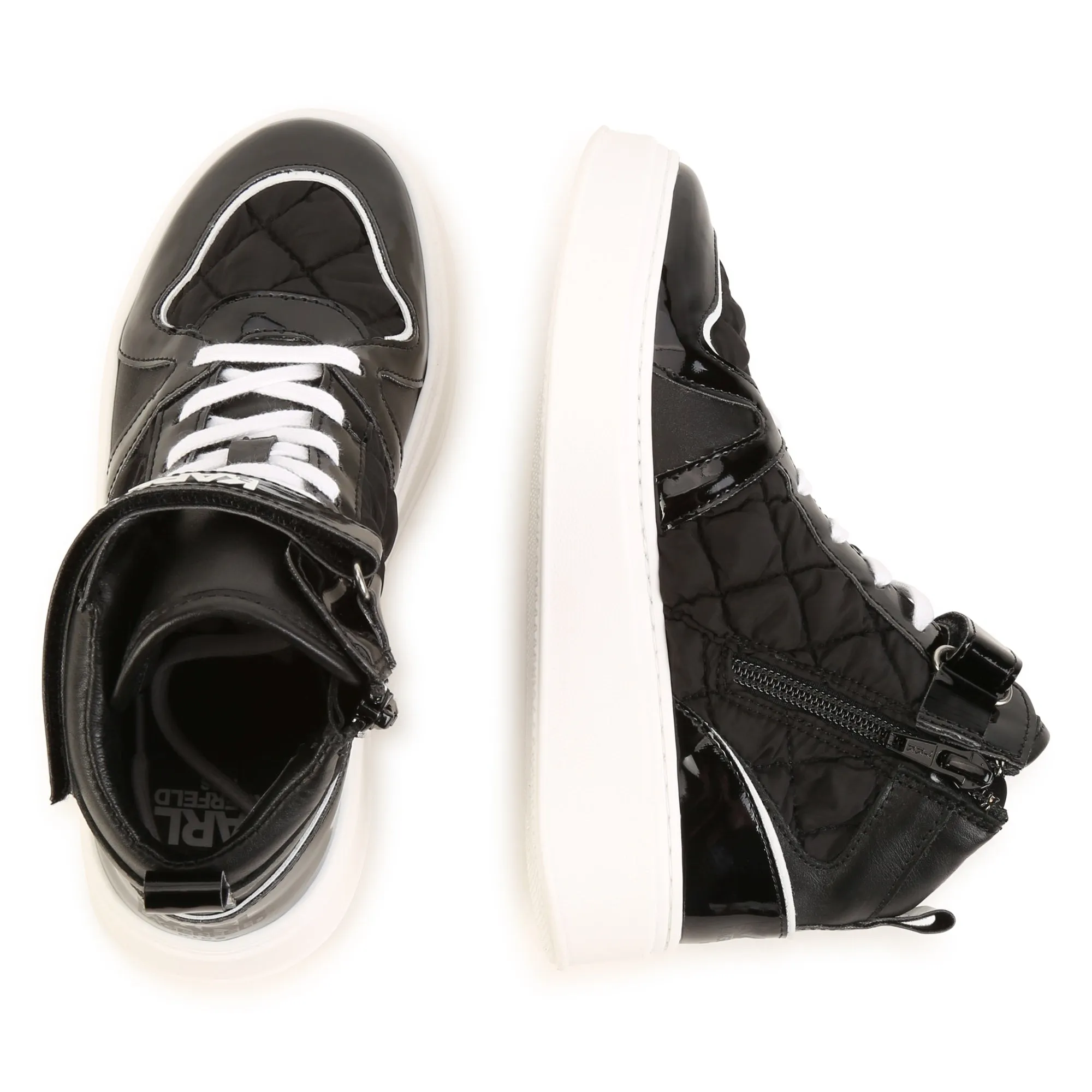 Black Quilted Contrast High Top Sneakers