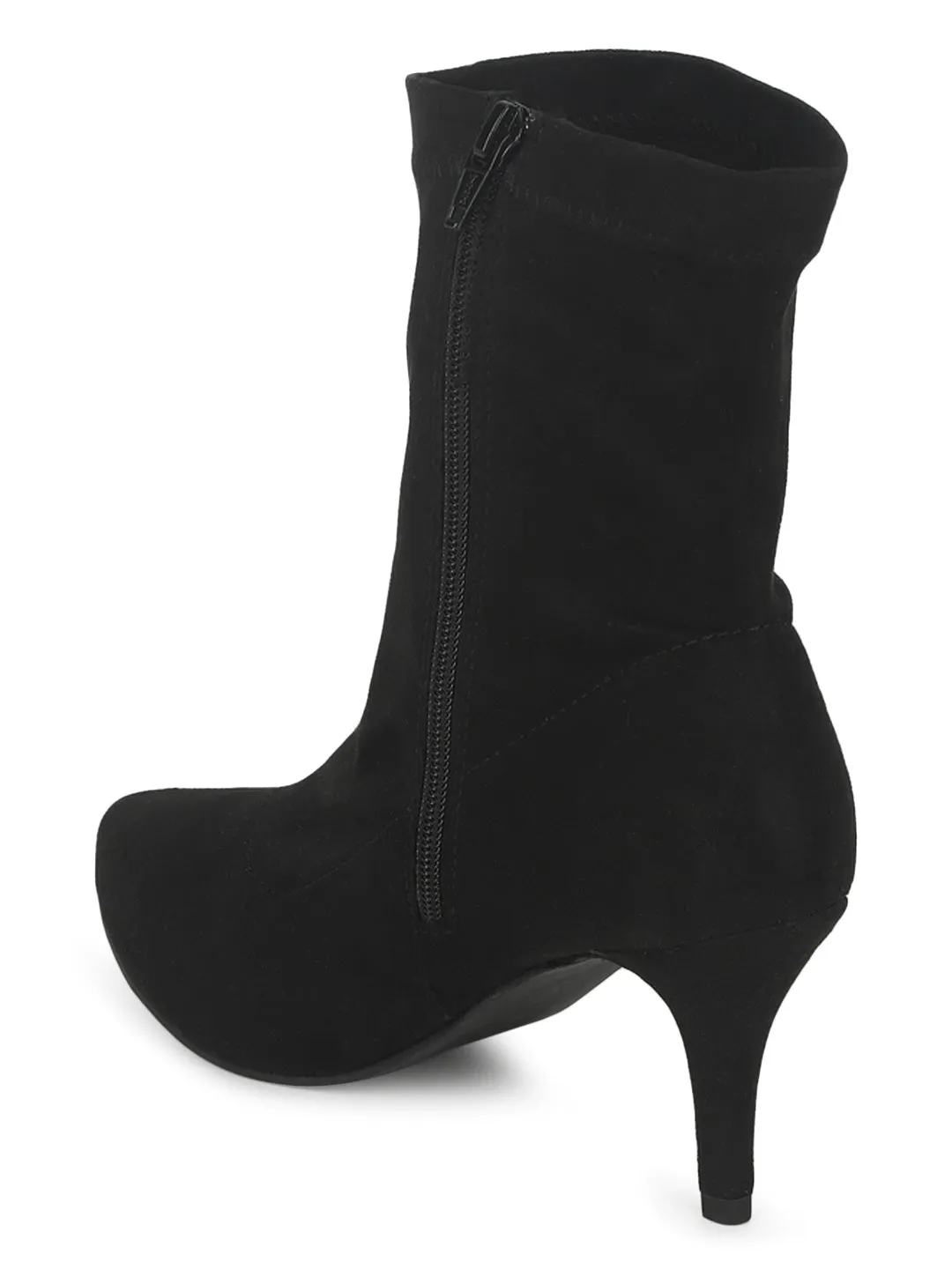 Black Suede Stiletto Ankle Boots (TC-ST-1270-BLKSUE)