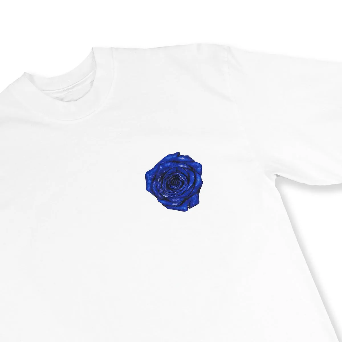 Blue Rose Dedication T-Shirt - White