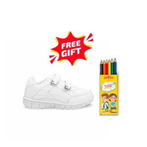 Boys White School Shoes SK1071