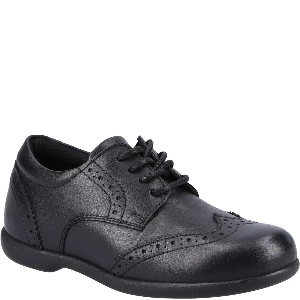 BRIDGET Girls Leather Lace-Up Shoes Black