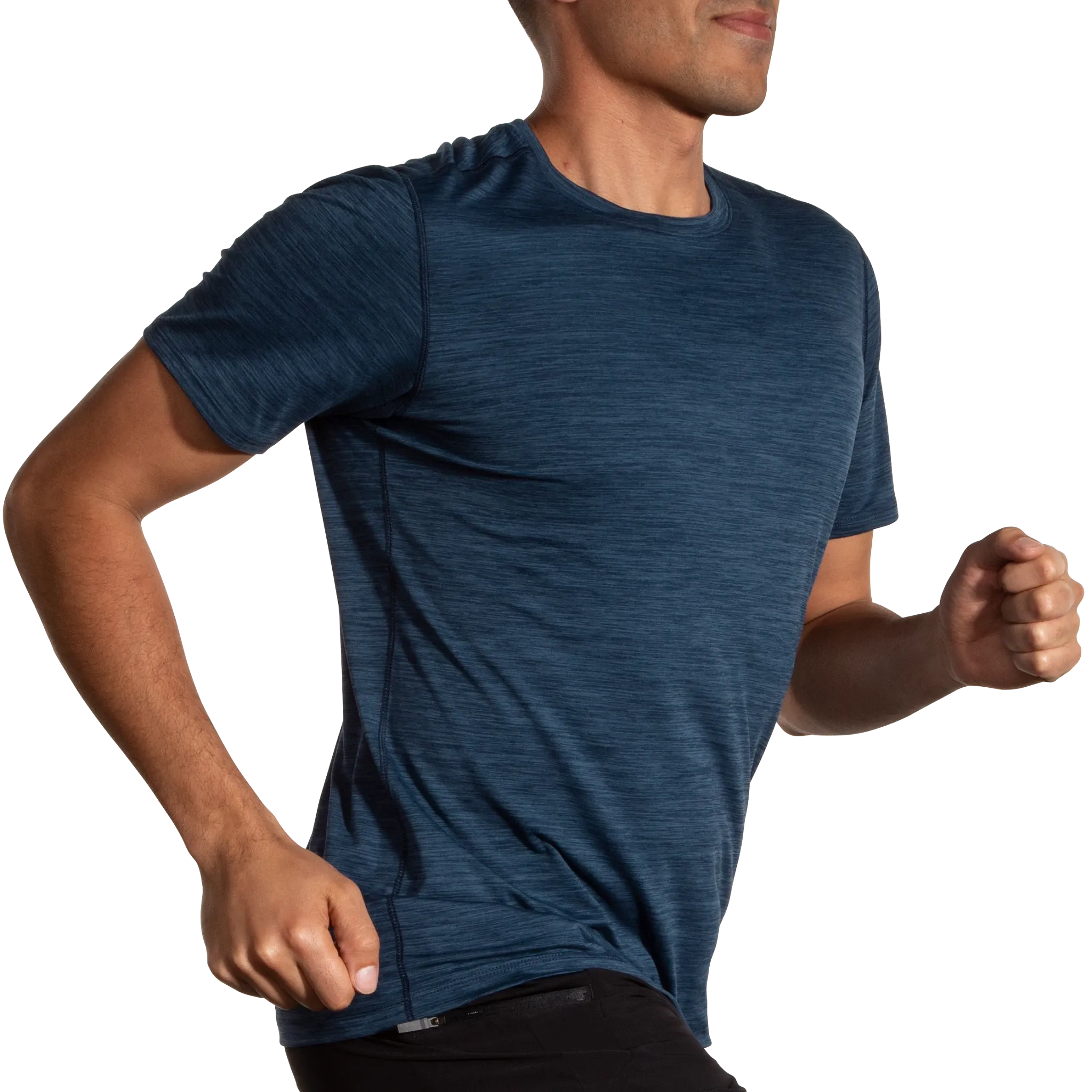 Brooks | Luxe Short Sleeve | Men's | Heather Blue/Slate