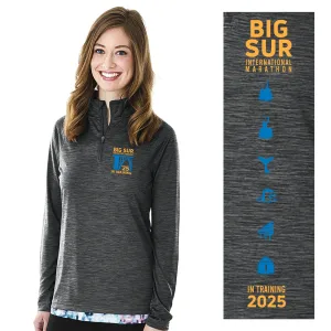 BSIM Women's Space Dye Performance 1/2 Zip Pullover - Black - 2025 In Training