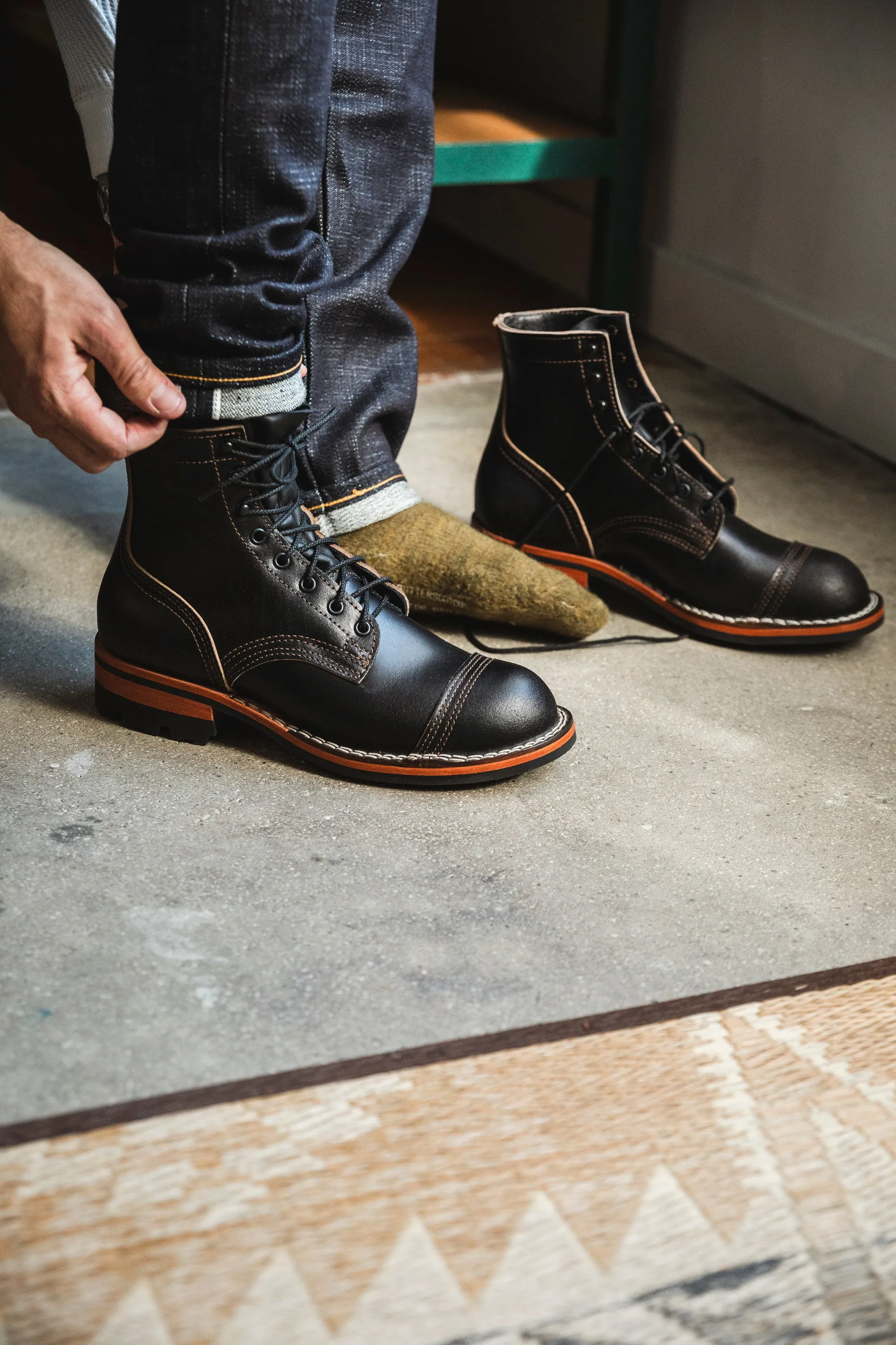 Built To Order - Nicks Boots - Triton Boot - Black Waxed Flesh (BS Exclusive)