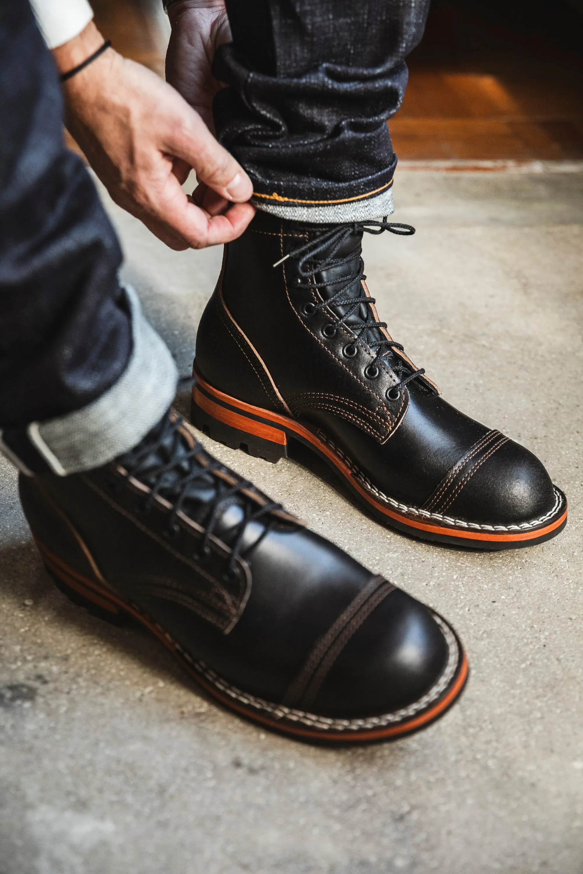 Built To Order - Nicks Boots - Triton Boot - Black Waxed Flesh (BS Exclusive)