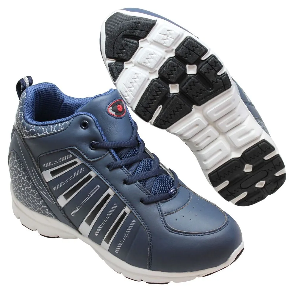 CALDEN Lightweight Blue Elevator Sneakers - Four Inches - K3333