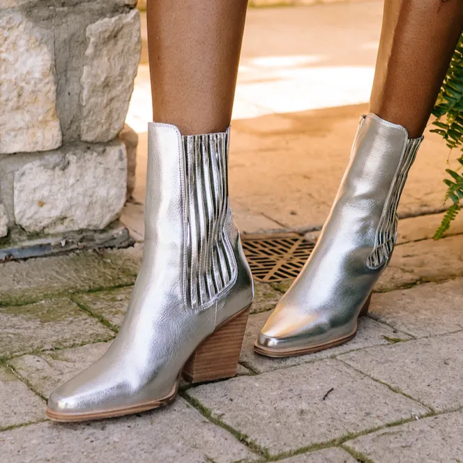 Cali on Broadway Silver Mid-Calf Boots