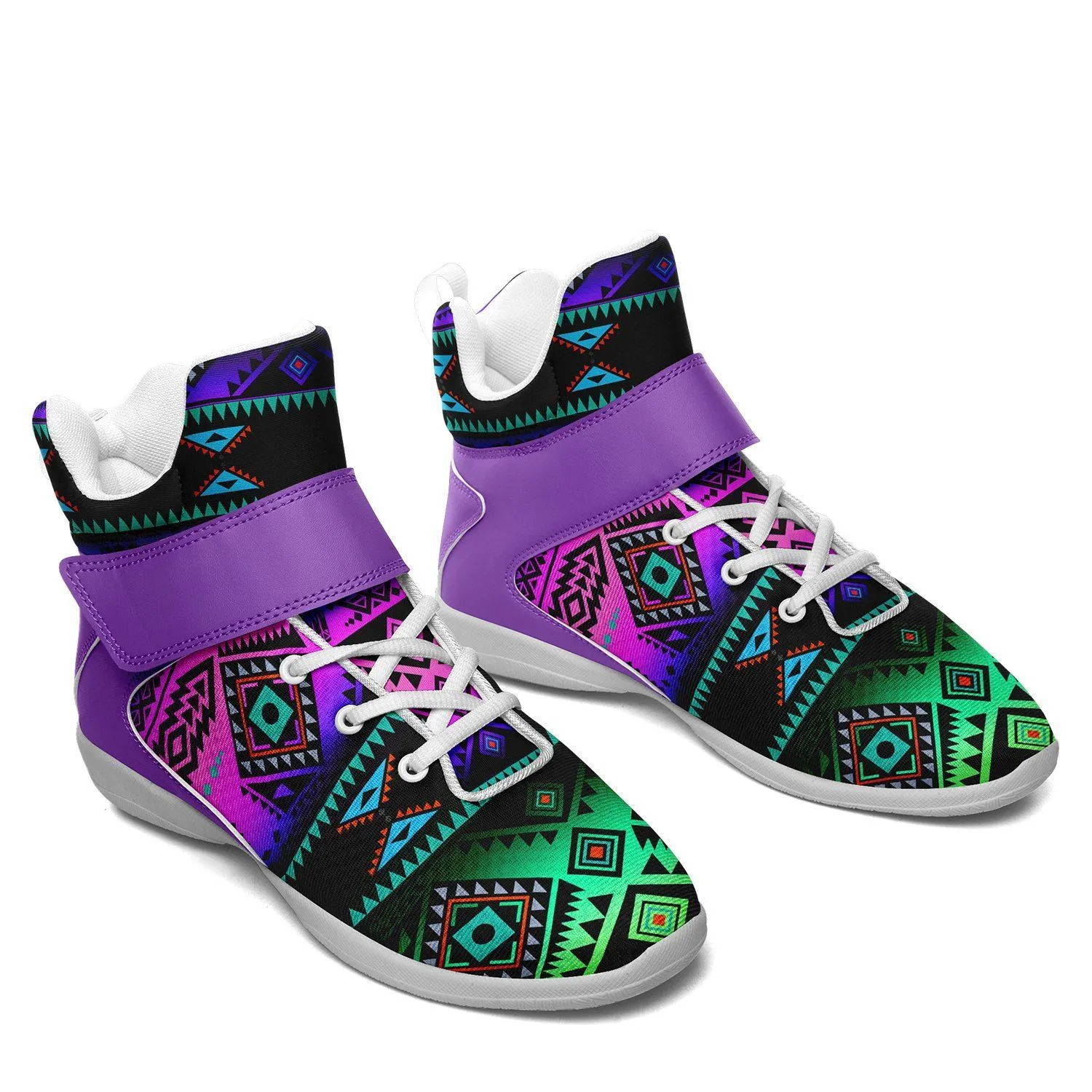 California Coast Sunrise Ipottaa Basketball / Sport High Top Shoes - White Sole