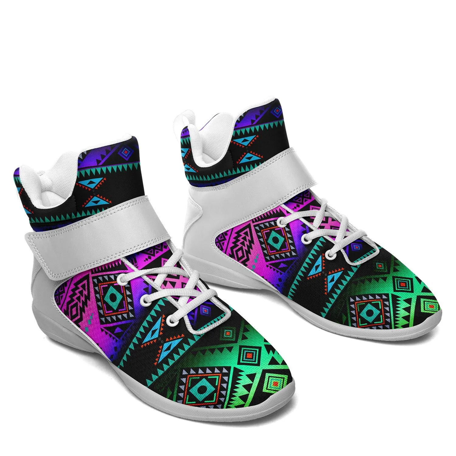 California Coast Sunrise Ipottaa Basketball / Sport High Top Shoes - White Sole