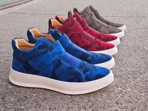 Camouflage Printed Suede Sneakers