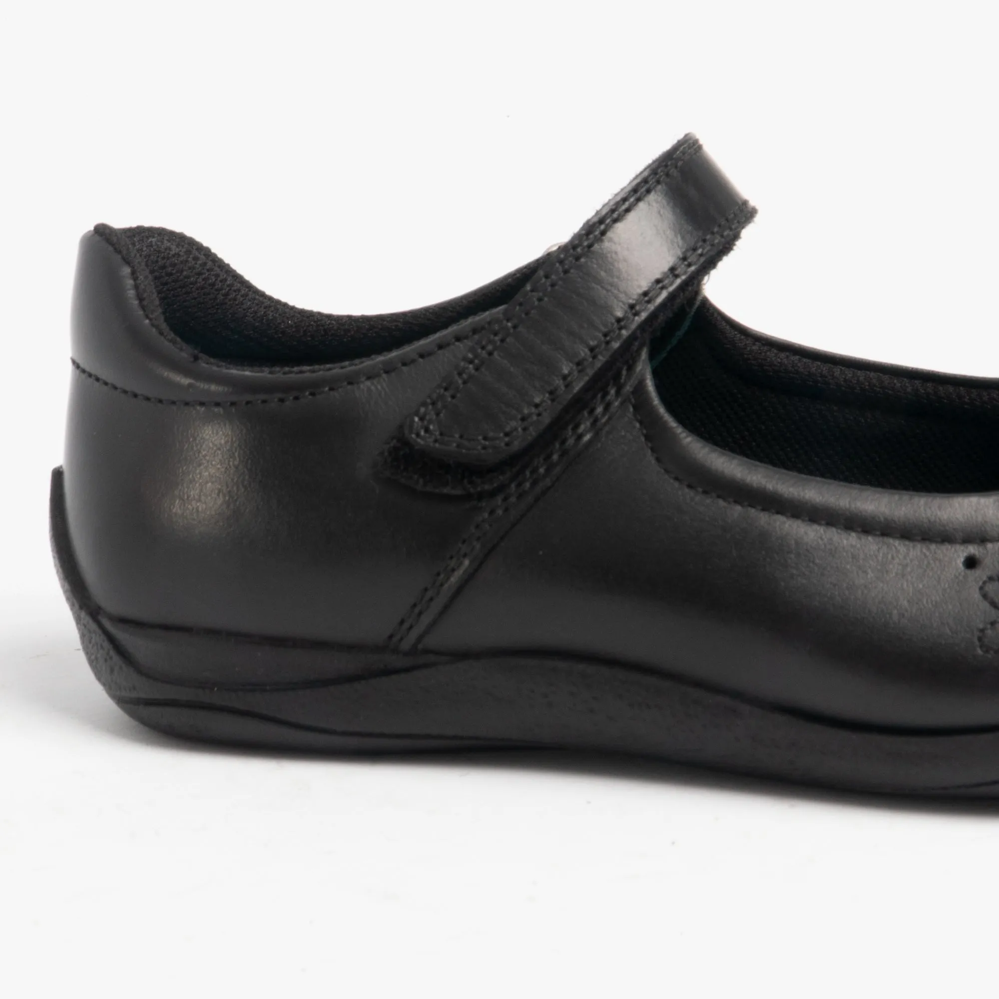 CANDY JNR Girls Leather School Shoes Black