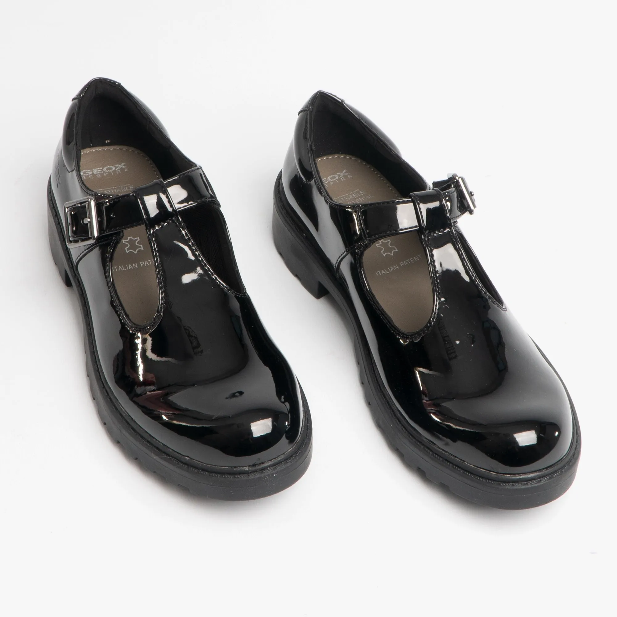 CASEY Girls School Shoes Patent Black