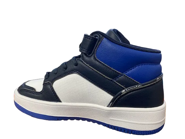 Champion Scarpa alta da bambino con laccio e strappo Rebound 2.0 Mid S32413 BS501 PS navy-white-royal