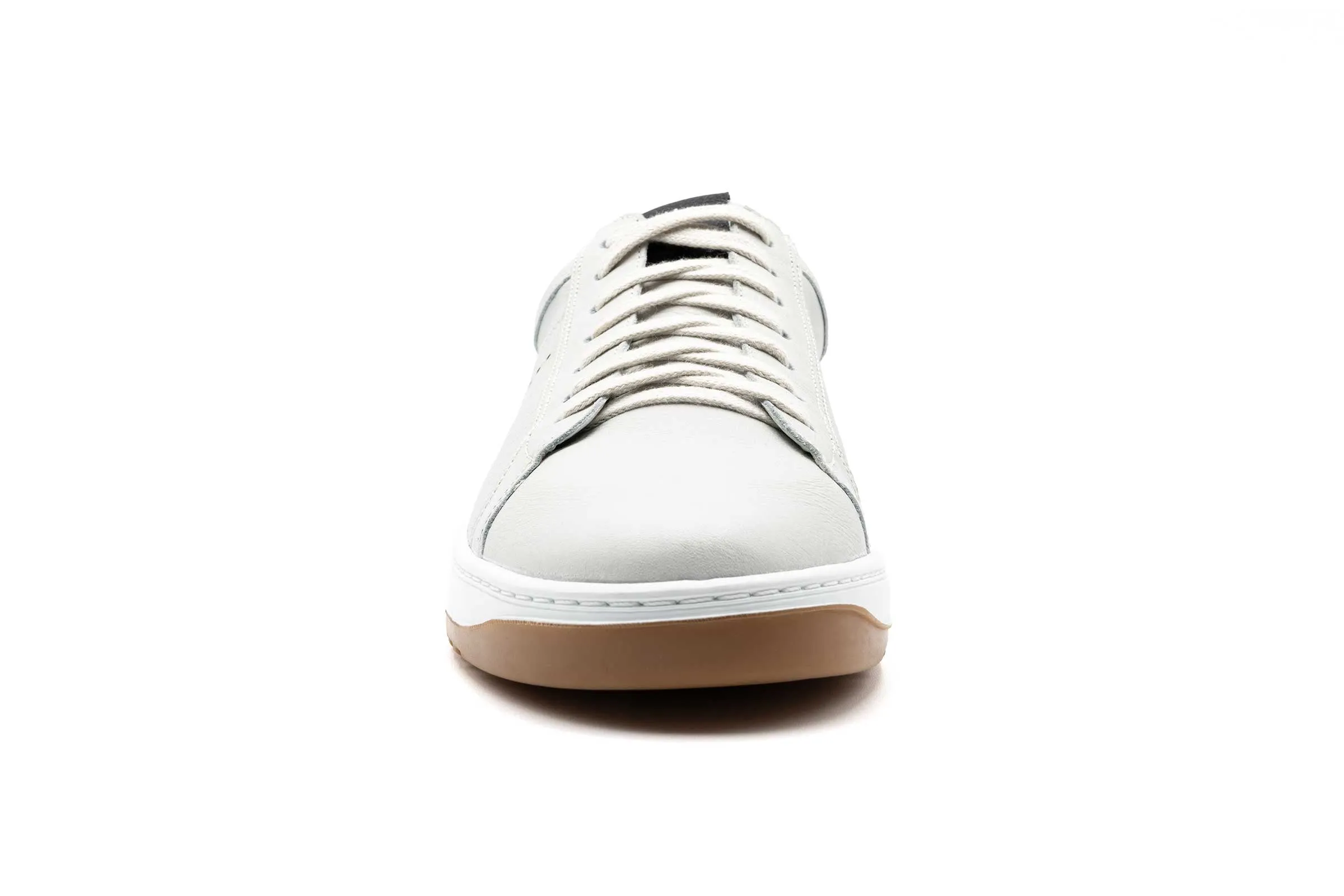 Charles Tumbled Glove Leather Sneakers - White