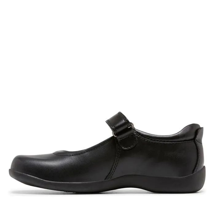 Clarks - Elise Velcro Leather School Shoes Mary Jane