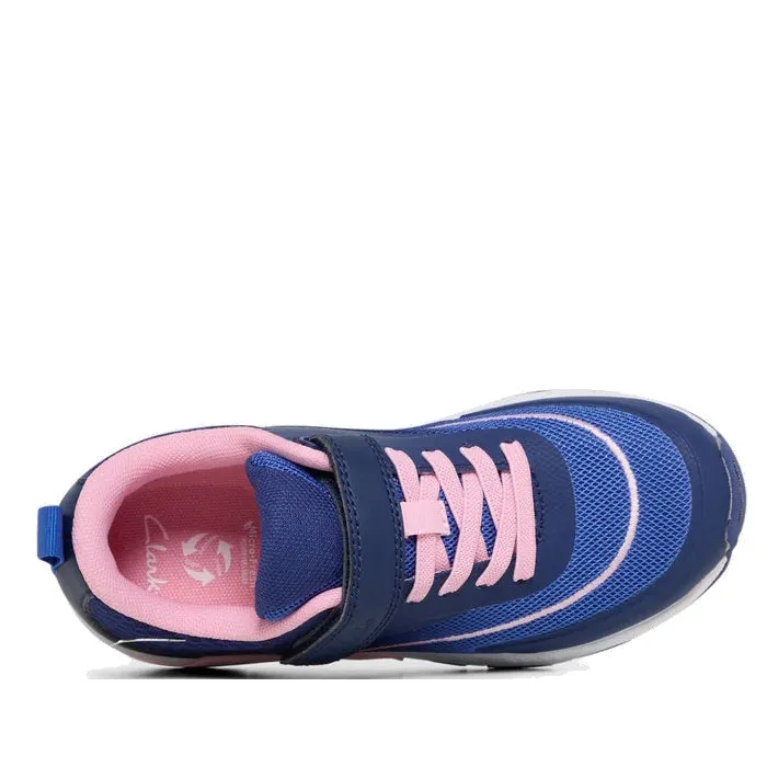 Clarks North Girls Trainer Navy Pink  UK Child 13 - UK youth 6