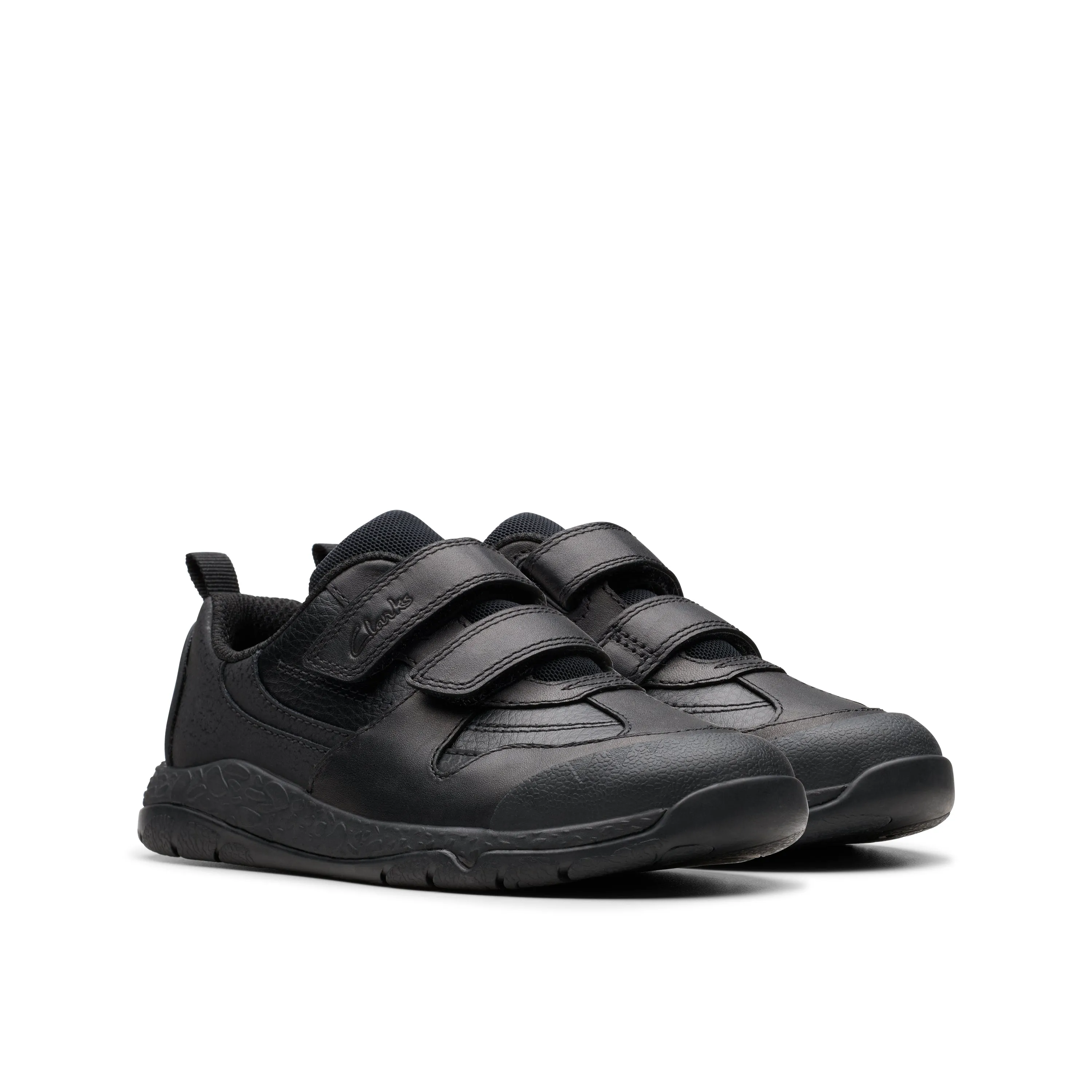 Clarks Steggy2 Pace K Boys Black School Shoes