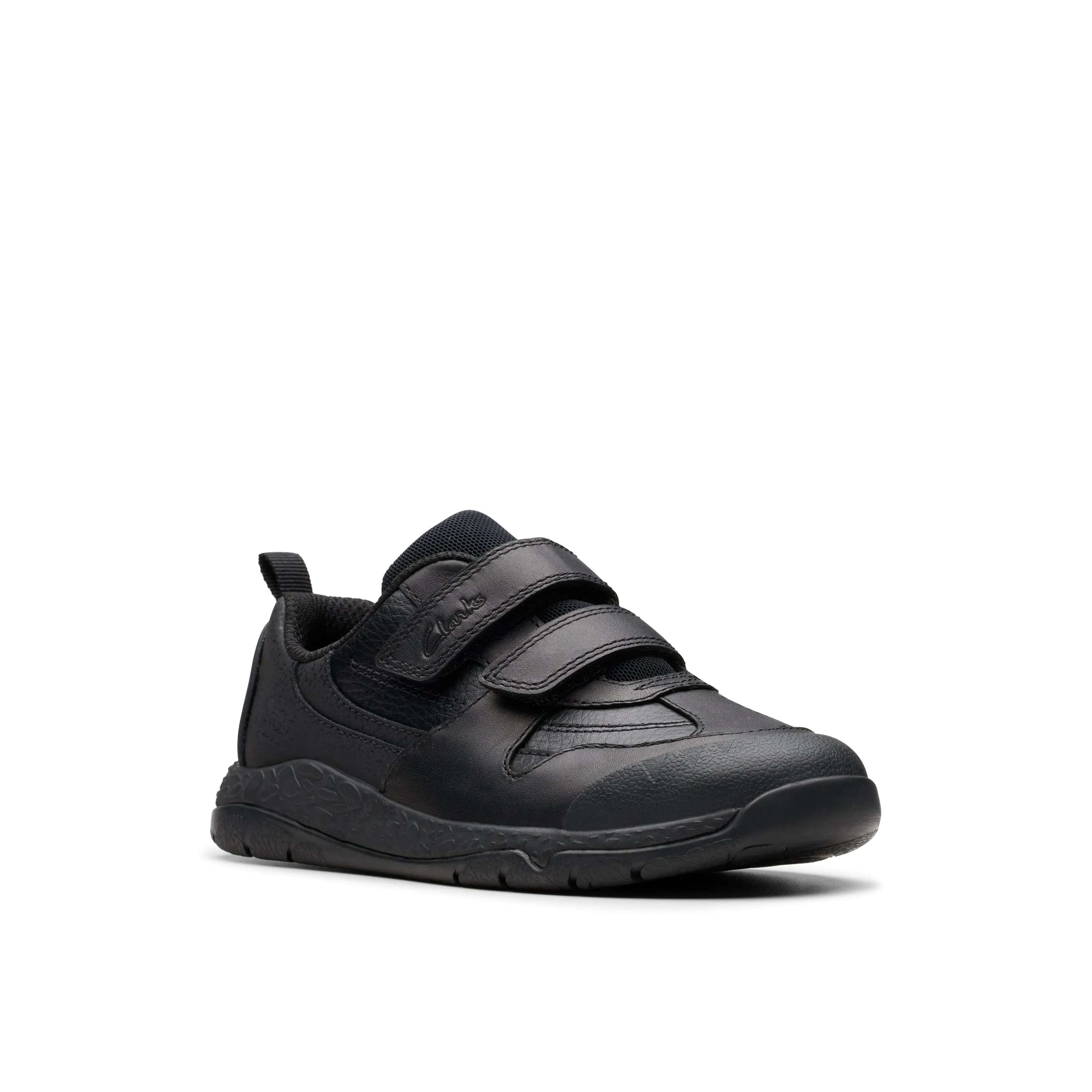 Clarks Steggy2 Pace K Boys Black School Shoes