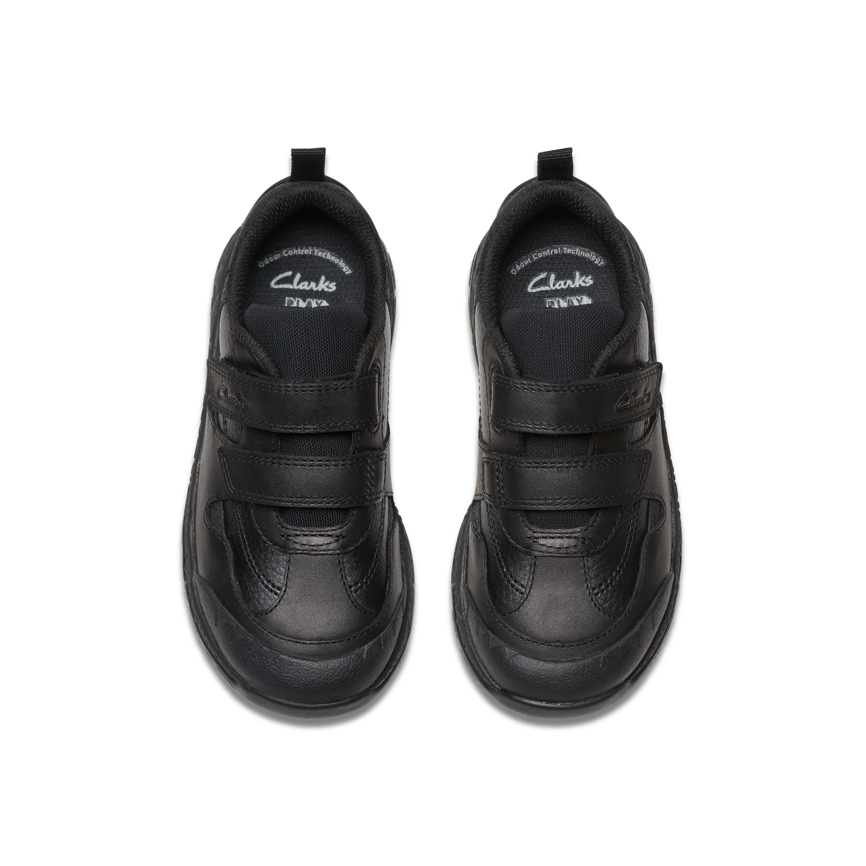 Clarks Steggy2 Pace K Boys Black School Shoes