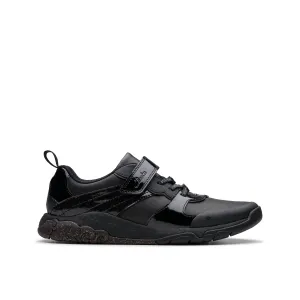 Clarks Tidal Flare K Girls Black School Shoes