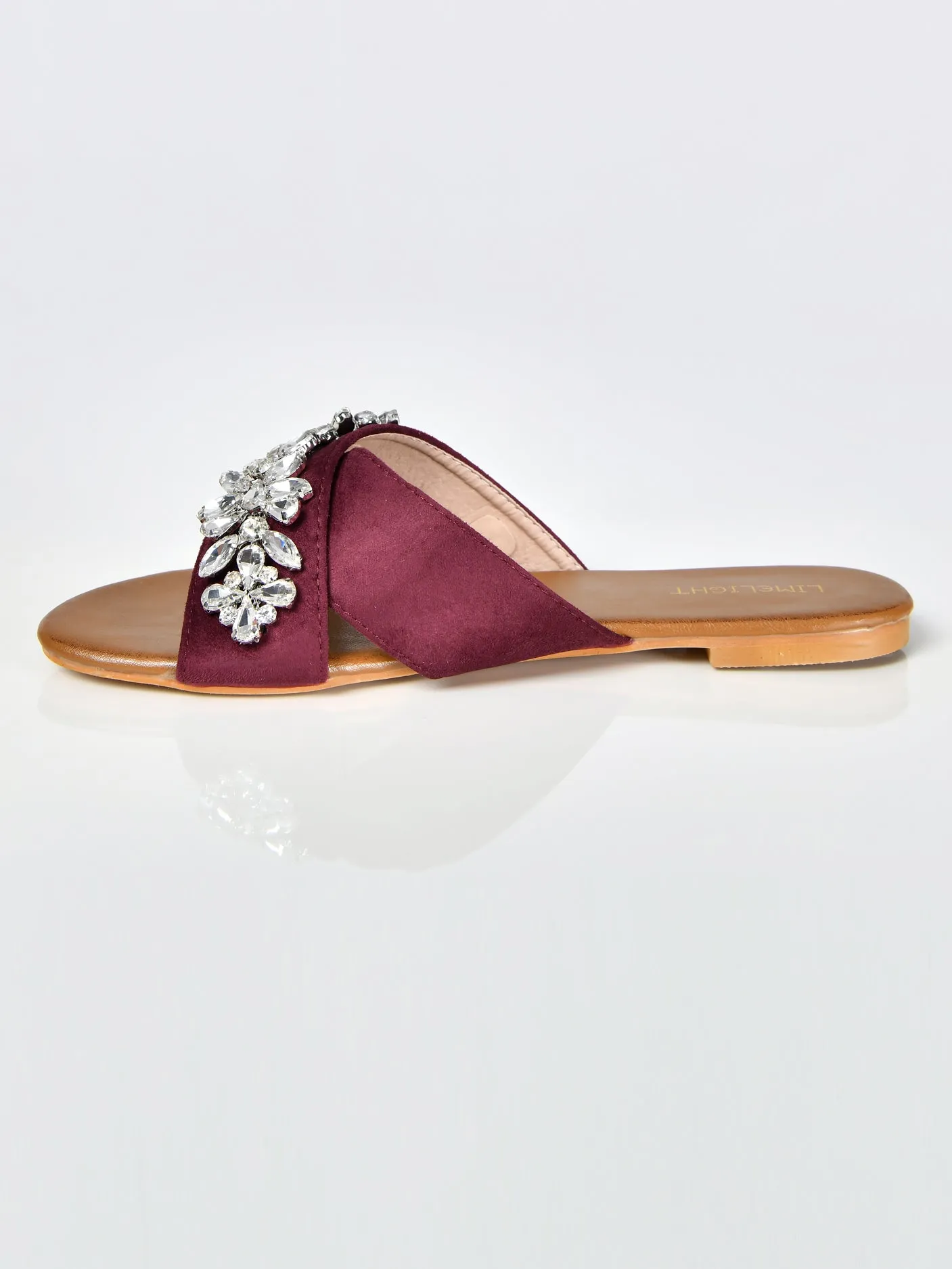 Cross Stone Sandals-Maroon