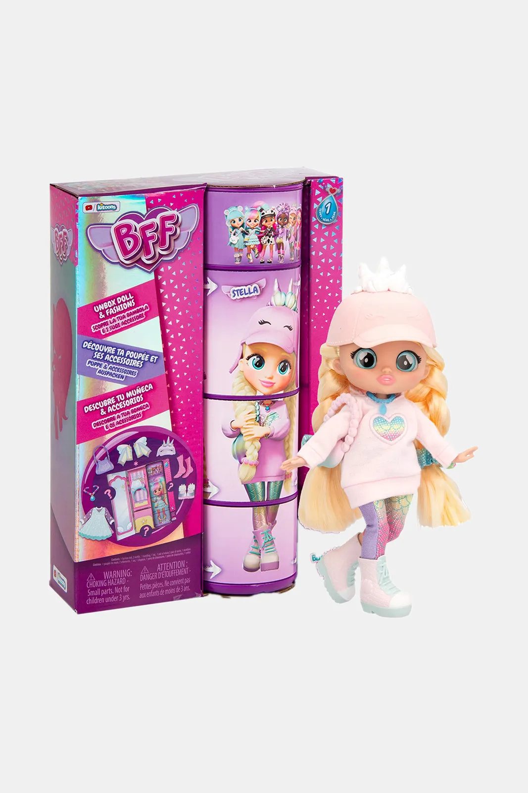 Cry Babies Bff Pink Girls Doll Stella (8 Inch)