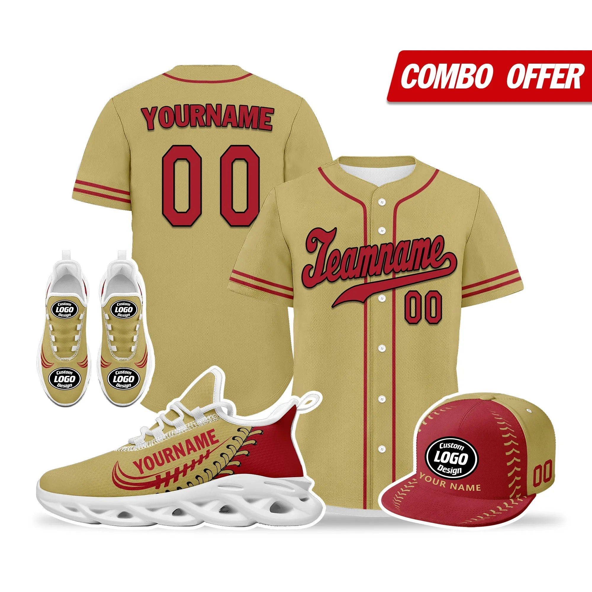 Custom Yellow Jersey MaxSoul Shoes and Hat Combo Offer Personalized ZH-bd0b00e0-7