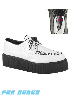 DEMONIA V-CREEPER-502 - WHITE VEGAN LEATHER ✰ PRE ORDER ✰