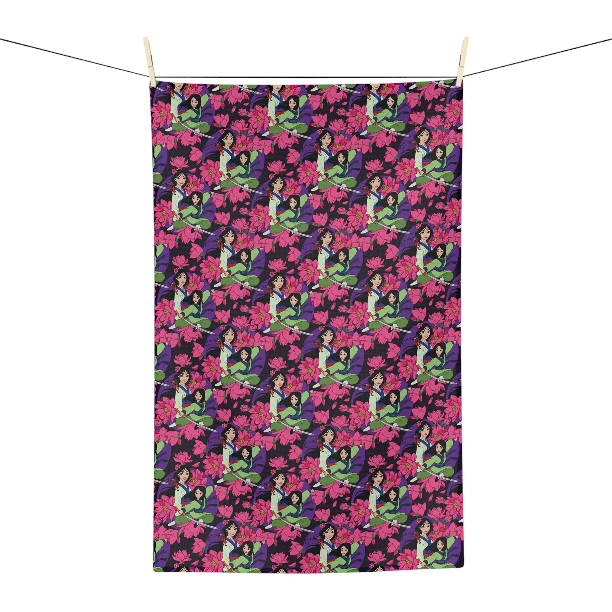 Disney Mulan Blooming Flowers Microfiber Athletic Towel