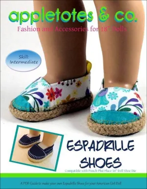 Espadrille Shoes Sewing Pattern for 18" Dolls