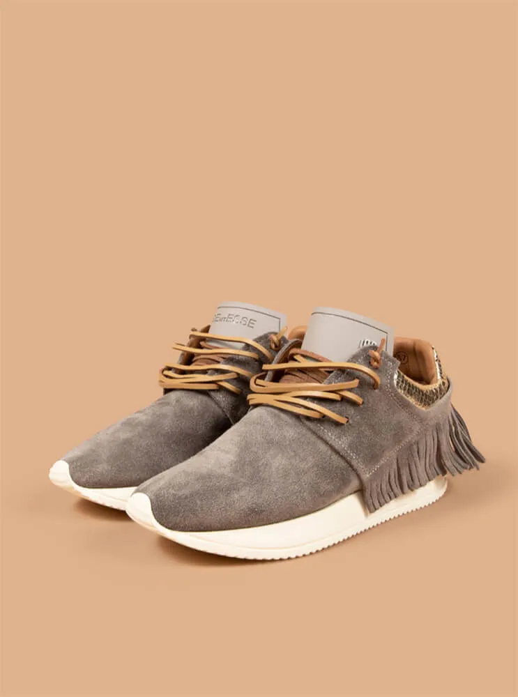 Esseutesse Suede Fringe Sneaker - Grey