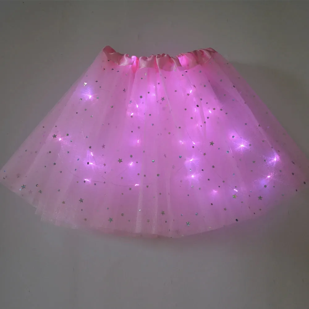 FancyDressWale Unicorn Pink Tutu LED Skirt and Top Birthday Dress for Girls-A10