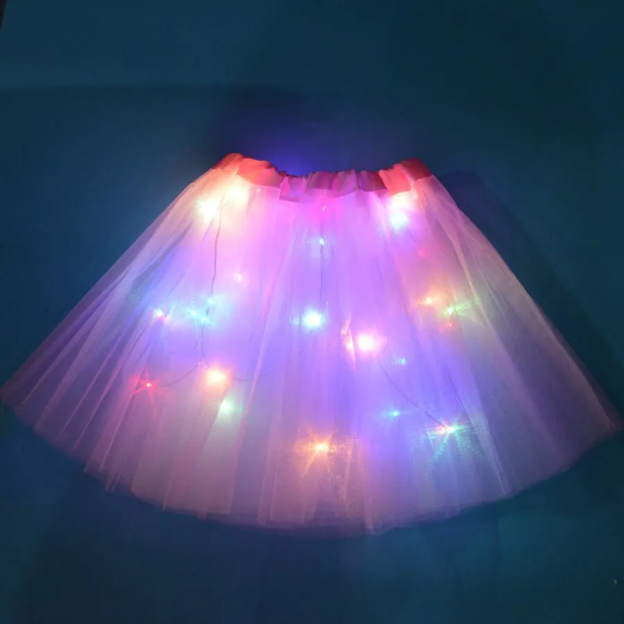 FancyDressWale Unicorn Pink Tutu LED Skirt and Top Birthday Dress for Girls-A10