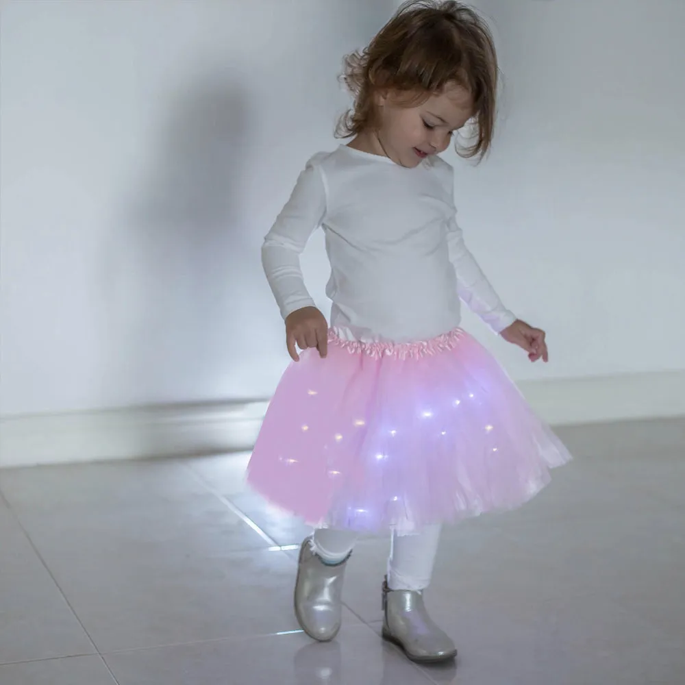 FancyDressWale Unicorn Pink Tutu LED Skirt and Top Birthday Dress for Girls-A10