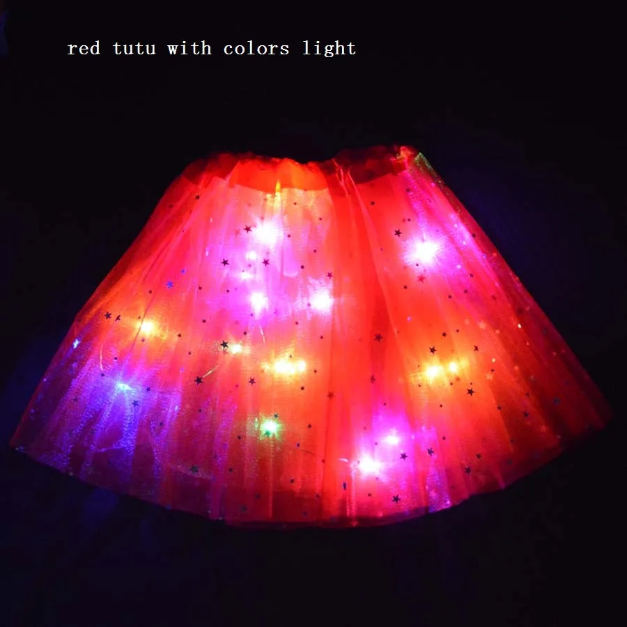 FancyDressWale Unicorn Red Tutu LED Skirt and Top Birthday Dress for Girls-B2