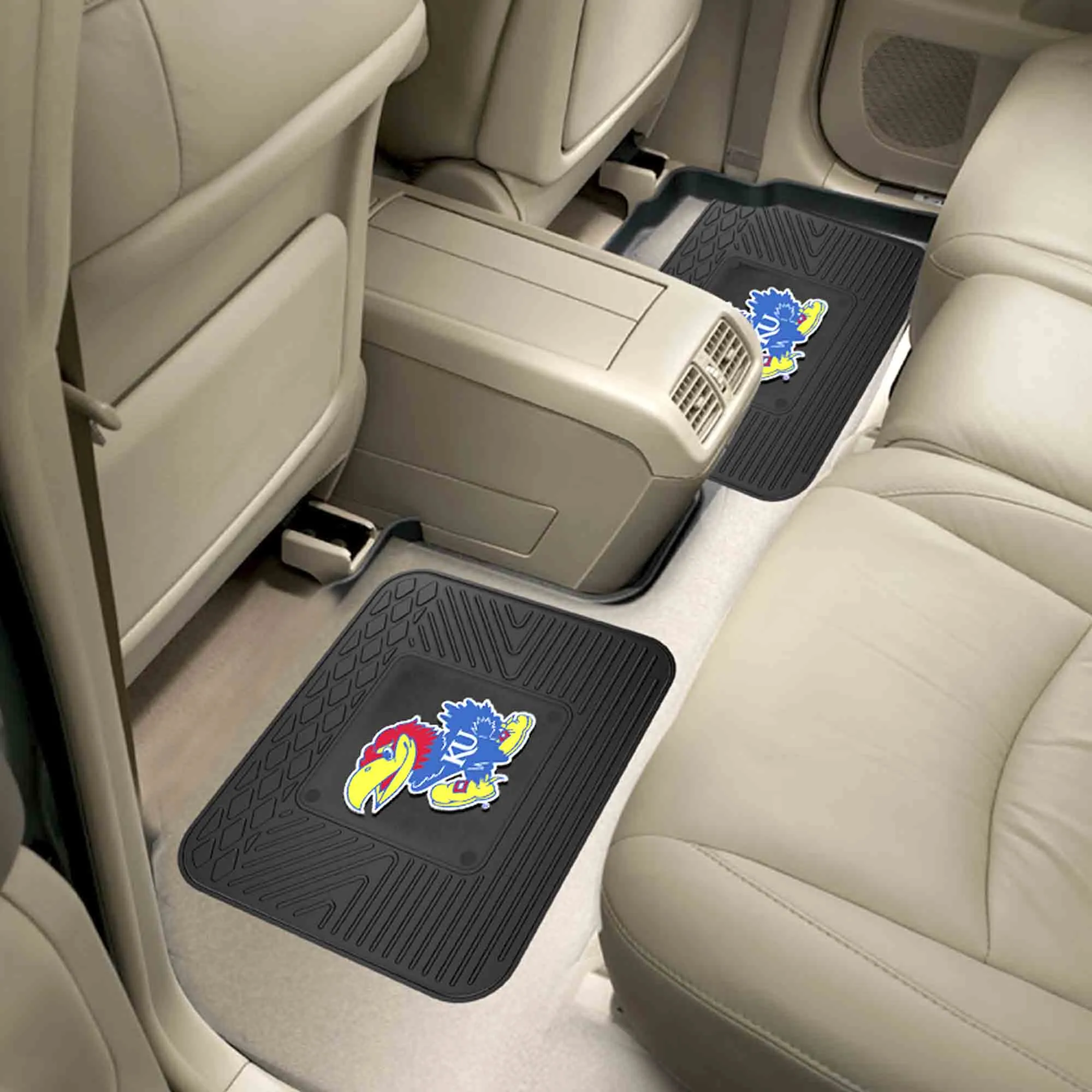 Fanmats Kansas Jayhawks Back Seat Car Utility Mats - 2 Piece Set