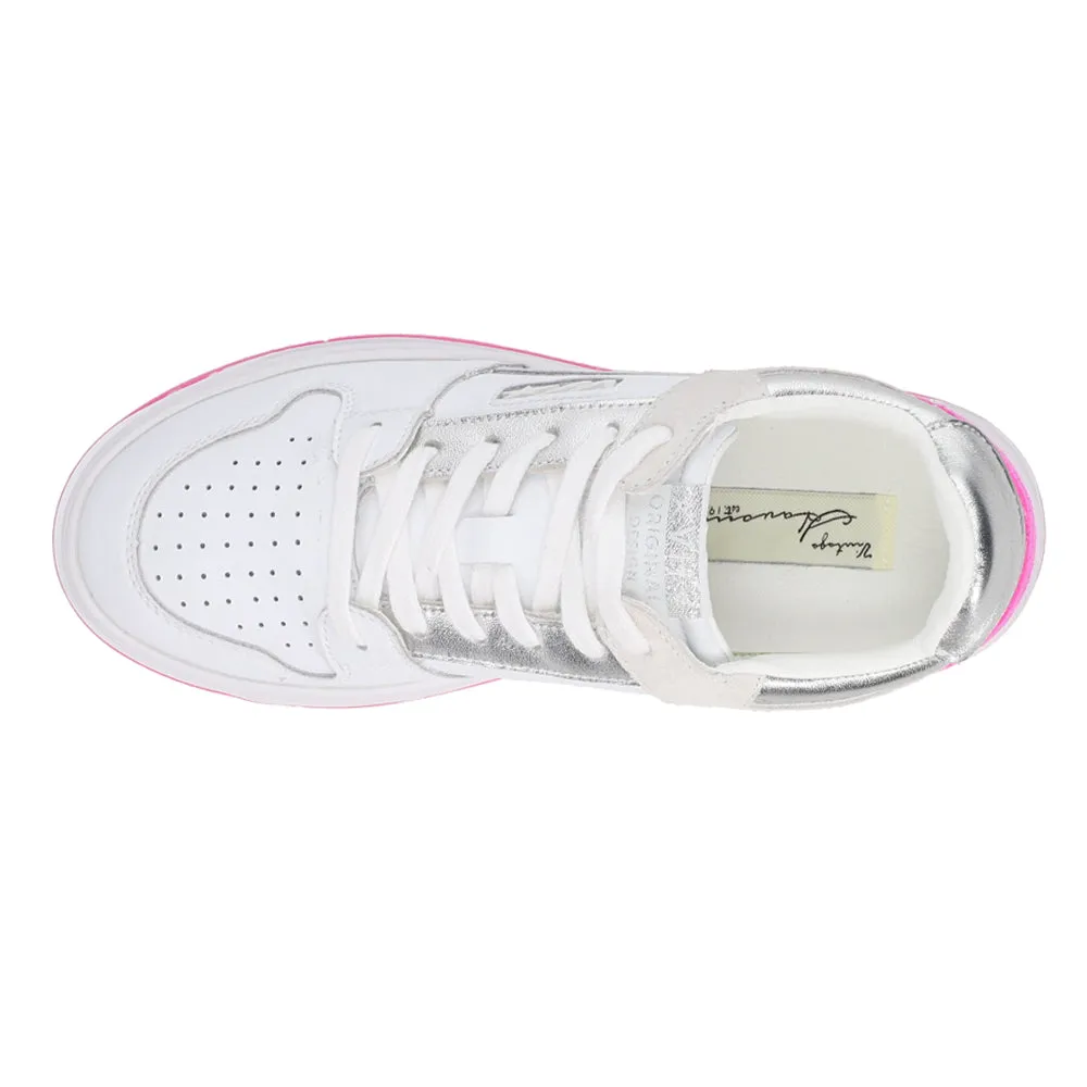 Finesse Metallic Perforated Lace Up Sneakers